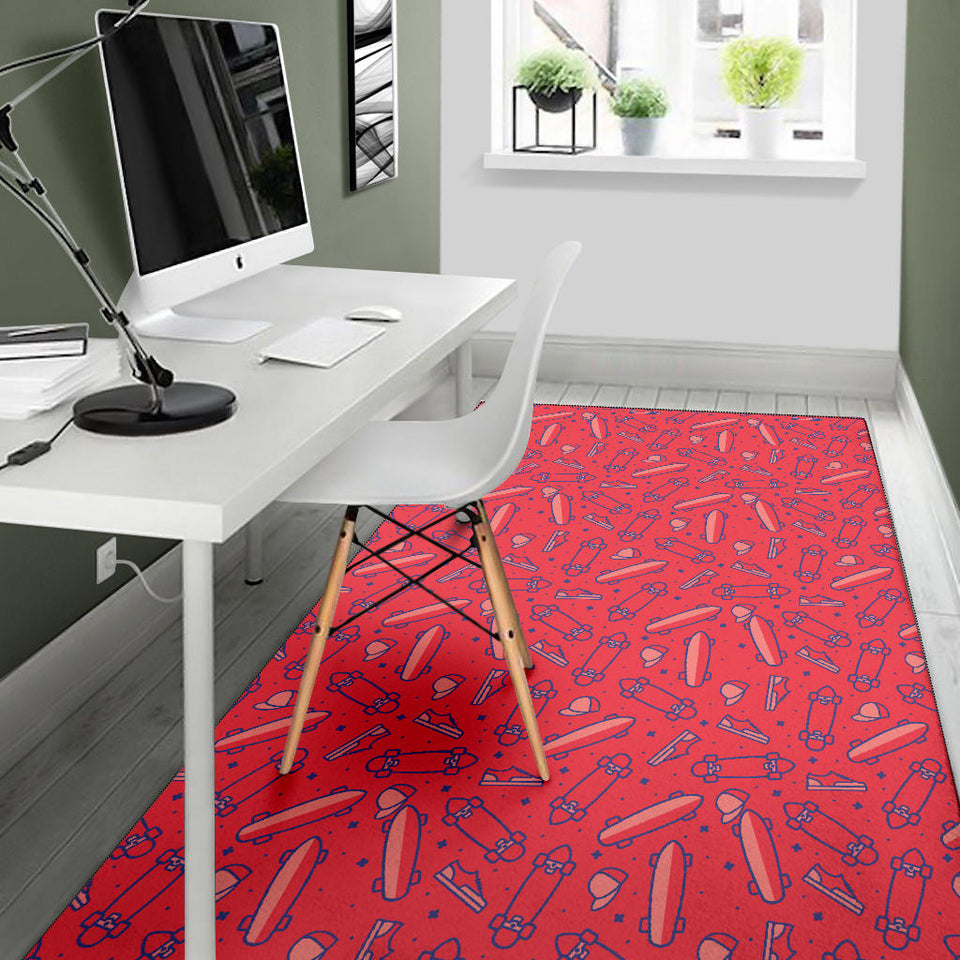 Skate Board Pattern Print Design 01 Area Rug