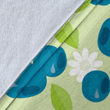 Blueberry Flower Pattern Premium Blanket