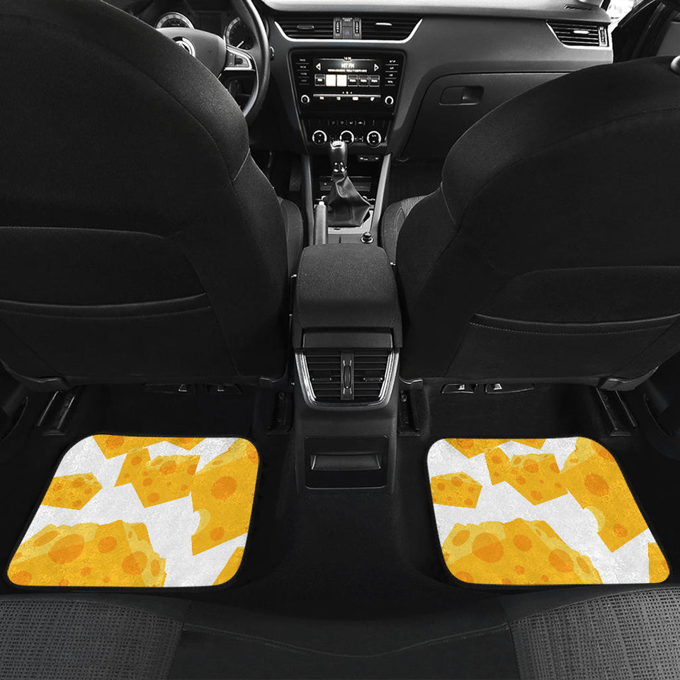 Cheese Slice Pattern Front And Back Car Mats