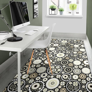 Gear Pattern Print Design 02 Area Rug