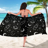 Hand Drawn Space Rocket Star Planet Sarong