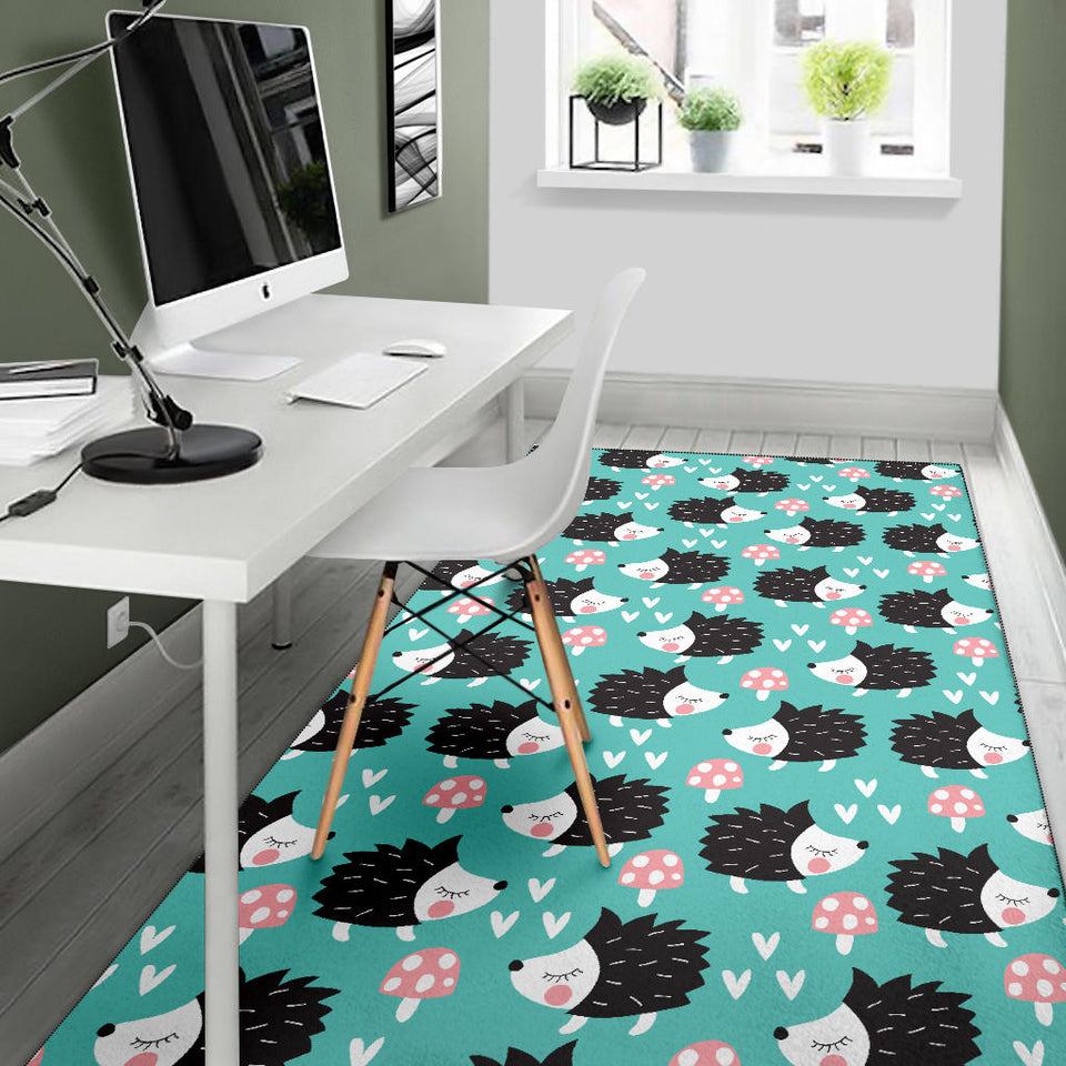 Hedgehog Pattern Print Design 03 Area Rug