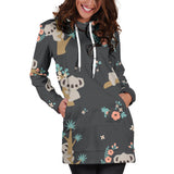 Cute Koala Pattern Women'S Hoodie Dress