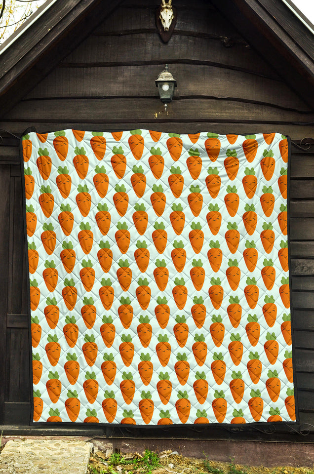 Carrot Pattern Print Design 03 Premium Quilt