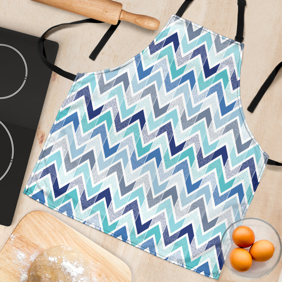 Zigzag  Chevron Blue Pattern Adjustable Apron