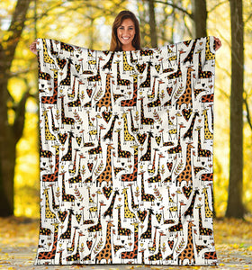 Giraffe Pattern Print Design 05 Premium Blanket