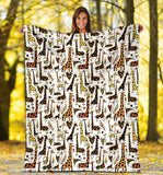 Giraffe Pattern Print Design 05 Premium Blanket