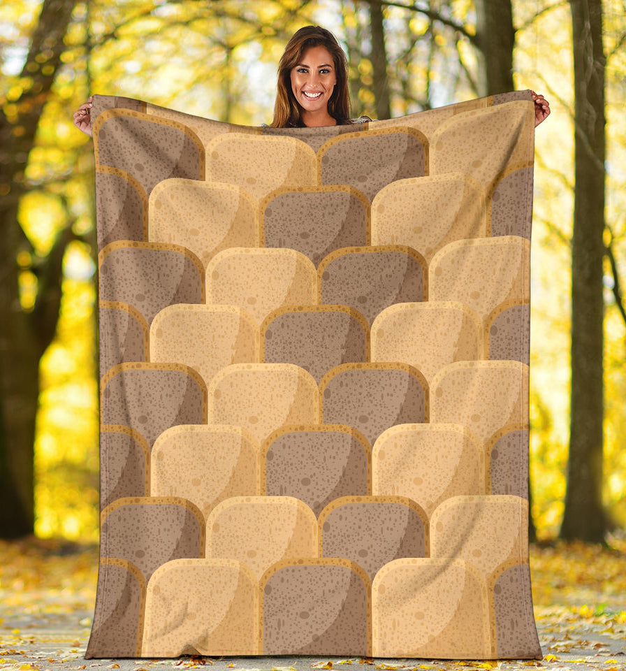 Bread Toast Pattern Print Design 04 Premium Blanket