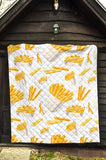 French Fries White Paper Box Pattern Premium Quilt