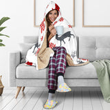 Deer Tree Snowflakes Chrismas Pattern Hooded Blanket
