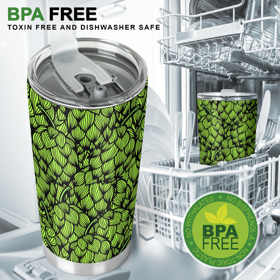 Green Hop Pattern Tumbler