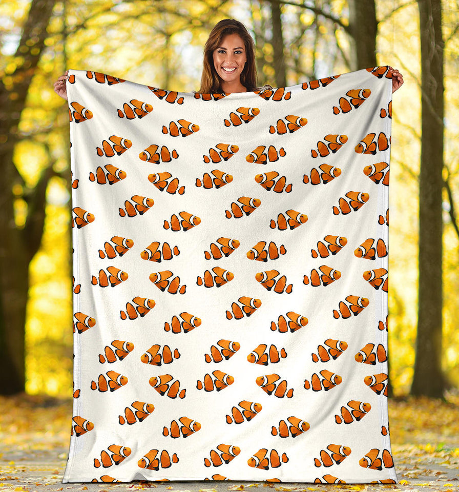Clown Fish Pattern Print Design 03 Premium Blanket