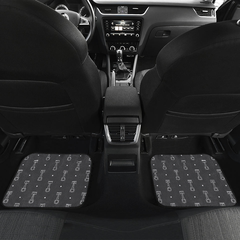 Engine Piston Black Background Pattern Print Design 02 Front and Back Car Mats