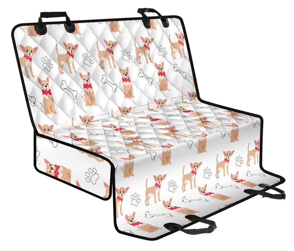 Chihuahua Bone Paw Pattern Dog Car Seat Covers