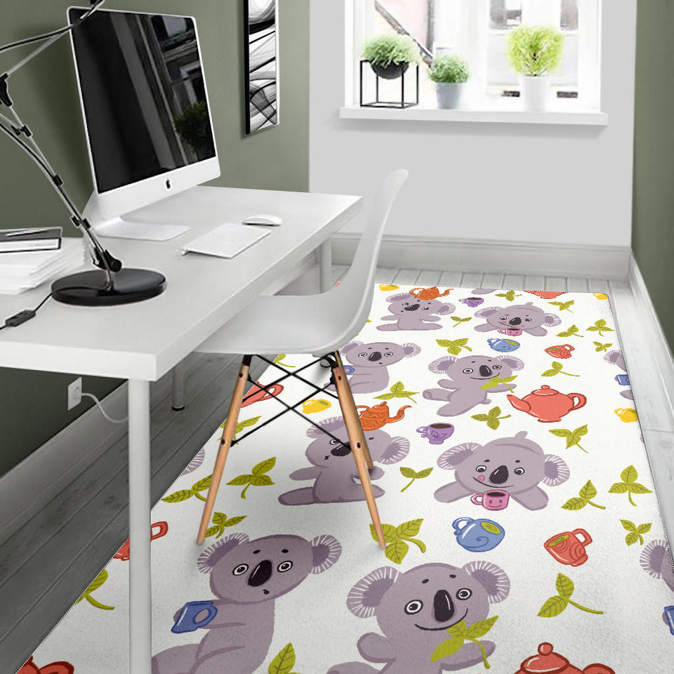Cute Koalas Teapots Tea Area Rug
