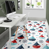Cute Color Paper Sailboat Pattern Area Rug