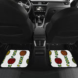 Colorful Apples Leave Zebra Stripe Front And Back Car Mats