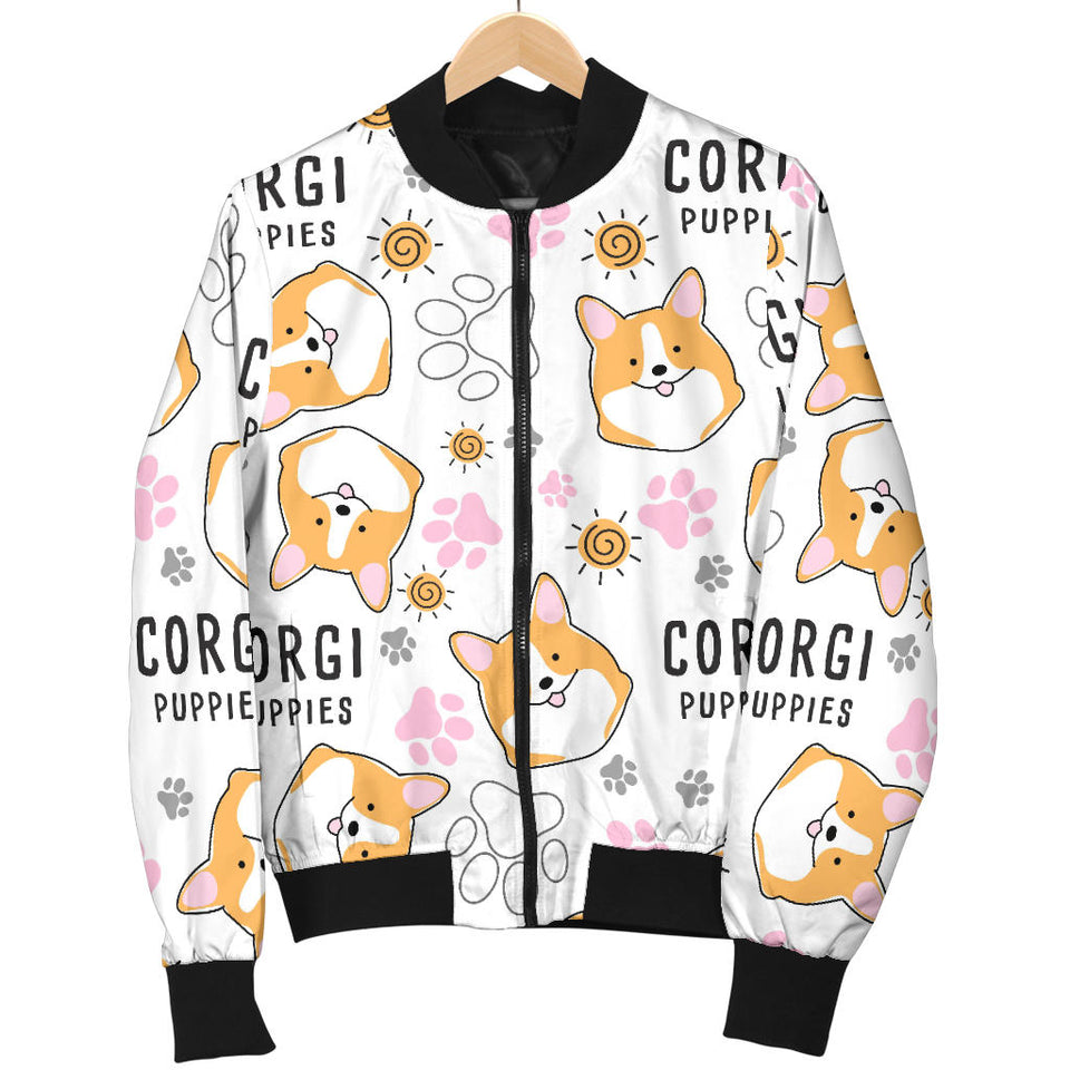Corgi Dog Pattern Women'S Bomber Jacket