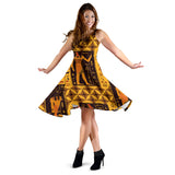 Egypt Hieroglyphics Pattern Print Design 05 Sleeveless Midi Dress