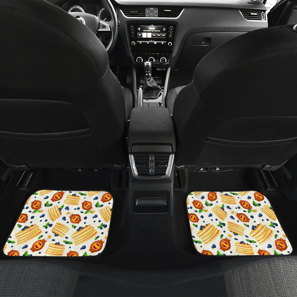 Pancake Pattern Print Design 02 Front and Back Car Mats