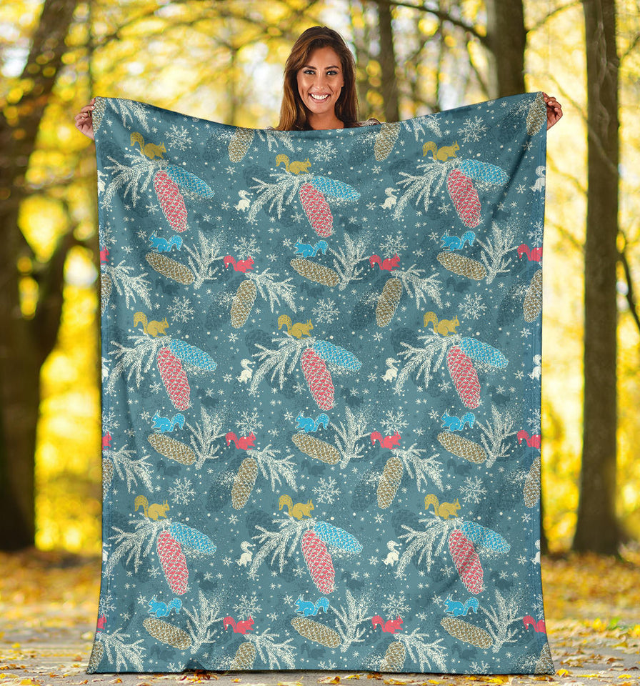 Squirrel Pattern Print Design 01 Premium Blanket