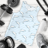 Dolphin blue striped background Men Tank Top