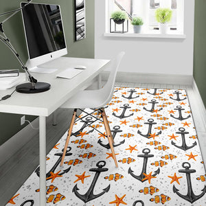 Clown Fish Pattern Print Design 02 Area Rug