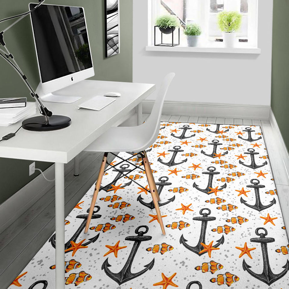 Clown Fish Pattern Print Design 02 Area Rug
