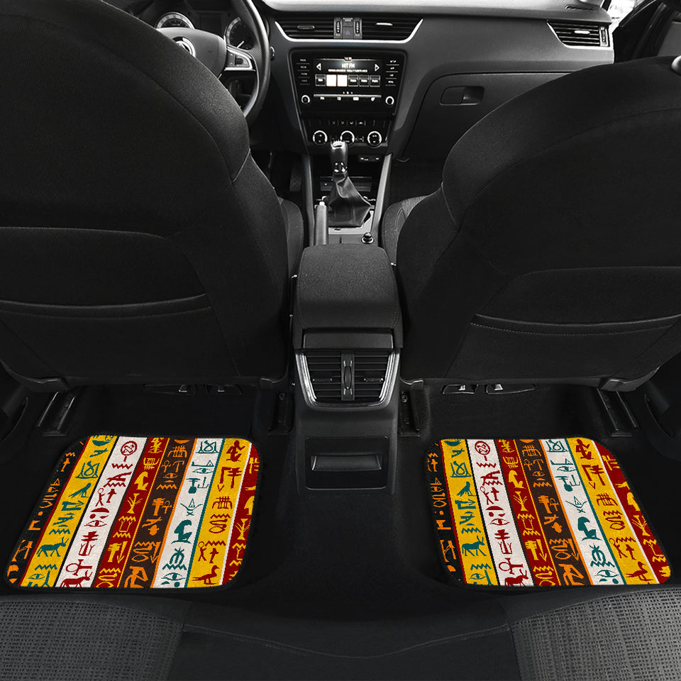 Egypt Hieroglyphics Pattern Print Design 01 Front and Back Car Mats