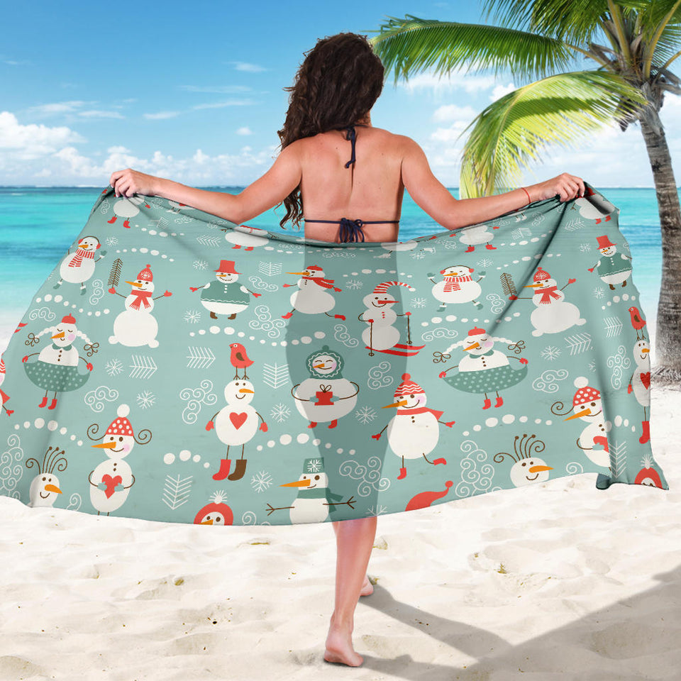 Cute Snowman Pattern Sarong