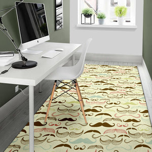 Mustache Beard Pattern Print Design 01 Area Rug