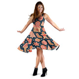 Christmas Gingerbread Cookie Pattern Sleeveless Midi Dress