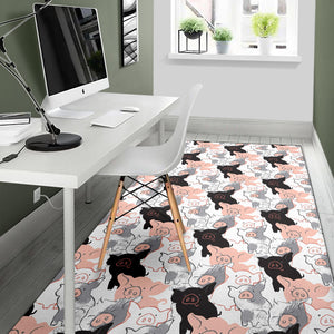 Pig Pattern Print Design 05 Area Rug