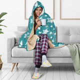 Vintage Star Pattern Hooded Blanket