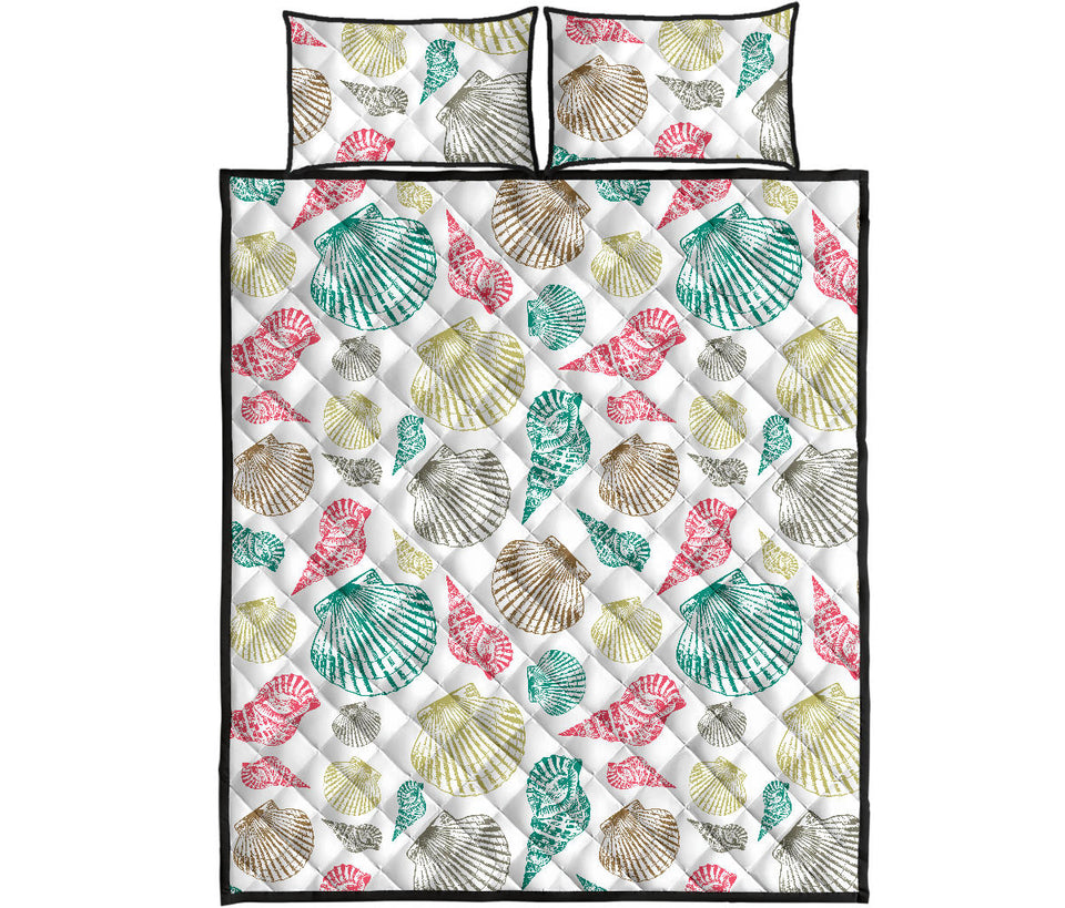 Colorful shell pattern Quilt Bed Set