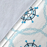 Nautical Steering Wheel Chain Premium Blanket