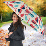 Red Blue Guitar Pattern Umbrella