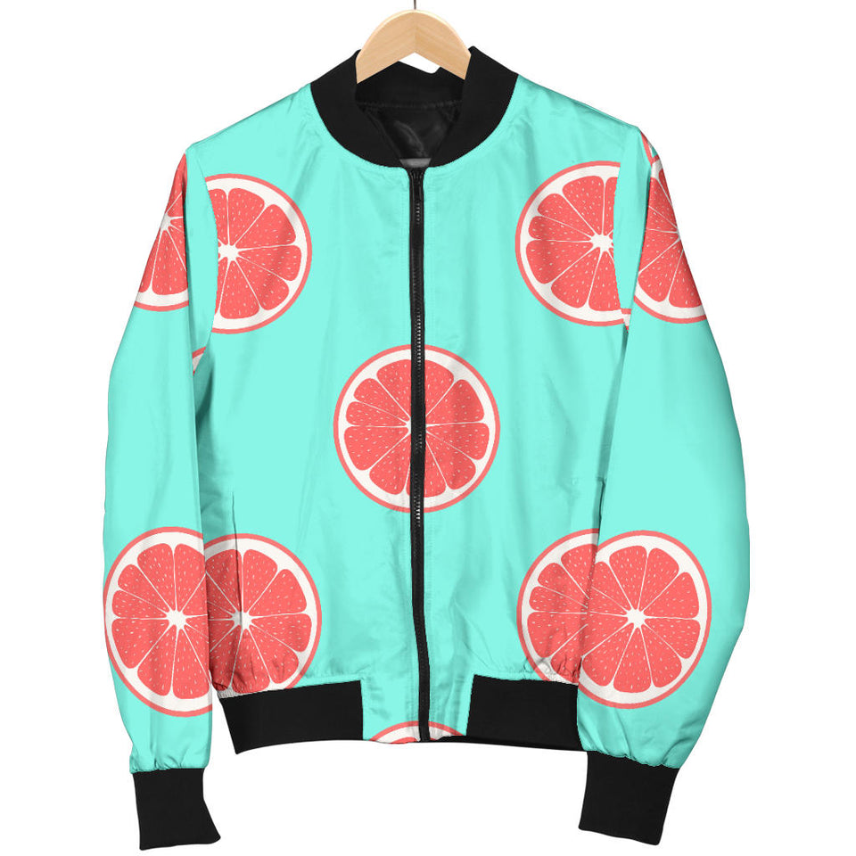 Grapefruit Green Background Women'S Bomber Jacket