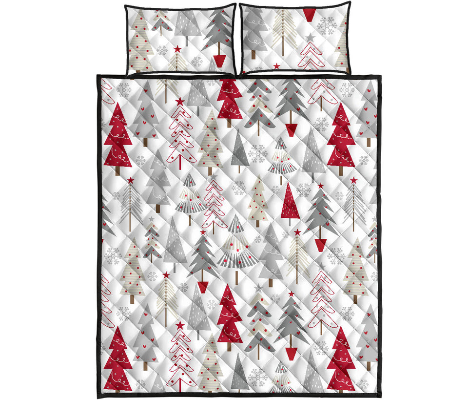 Cute Christmas tree pattern Quilt Bed Set