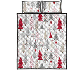 Cute Christmas tree pattern Quilt Bed Set