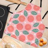 Grapefruit Leaves Flower Pink Background Adjustable Apron