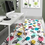 Dragonflies Ginkgo Leaves Pattern Area Rug