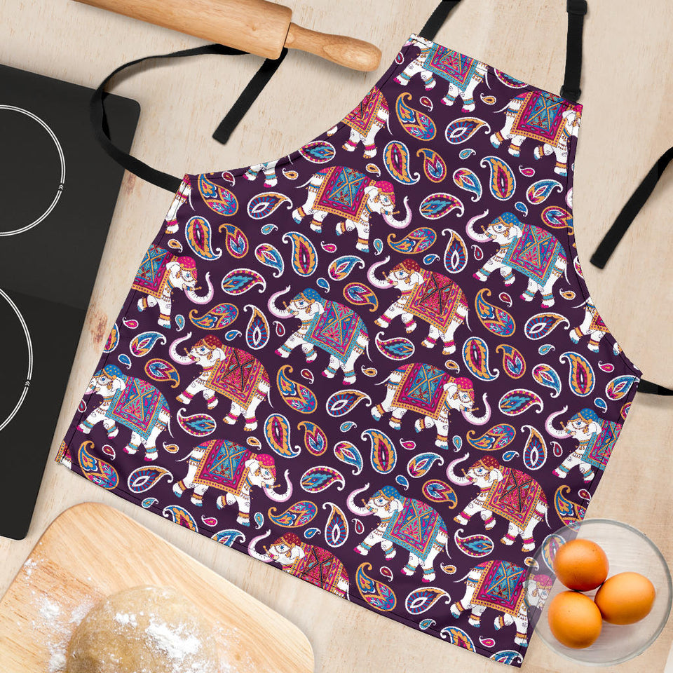 Elephant Indian Style Ornament Pattern Adjustable Apron