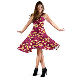 Popcorn Pattern Print Design 02 Sleeveless Midi Dress