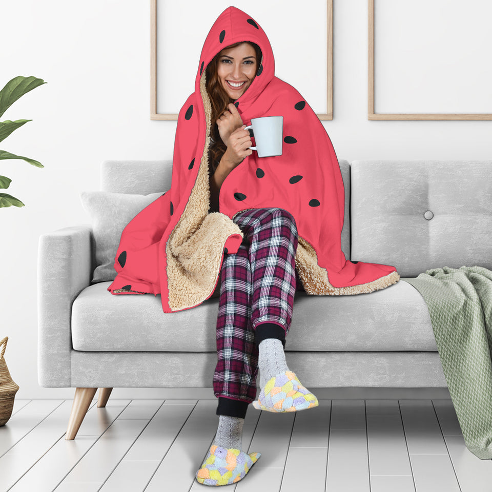 Watermelon Texture Background Hooded Blanket