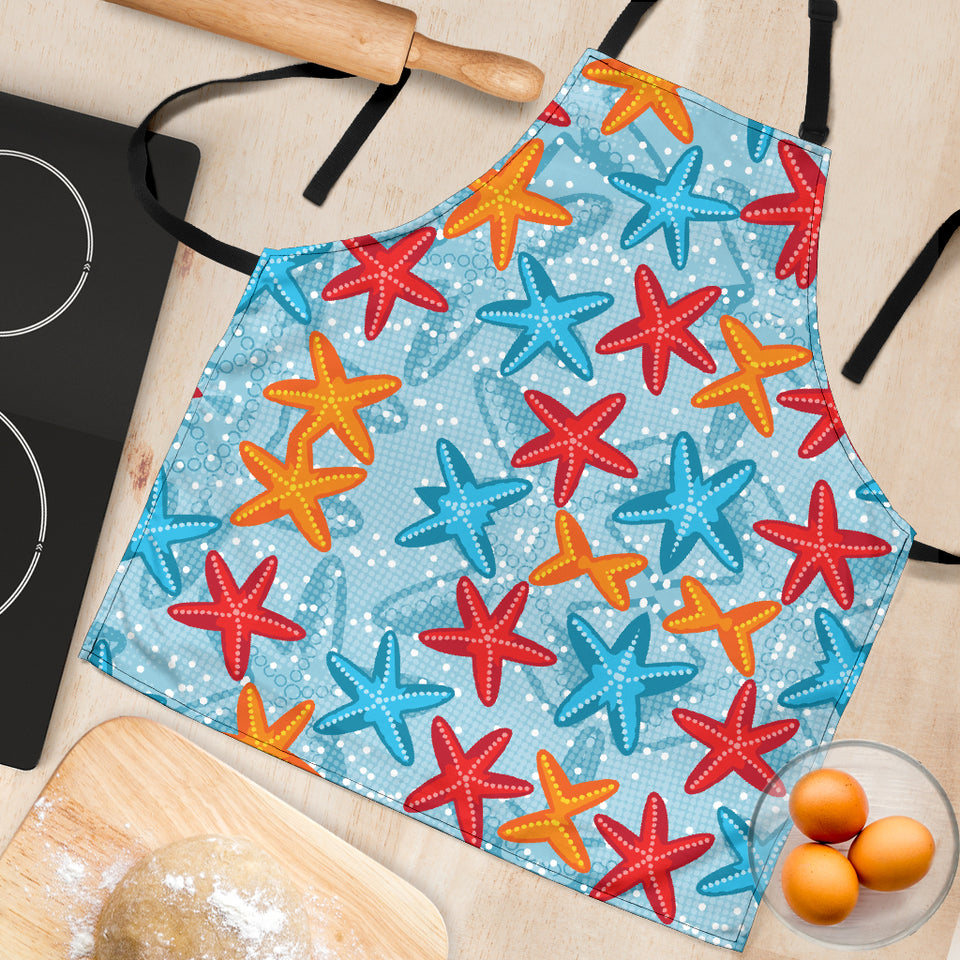 Blue Red Orange Starfish Pattern Adjustable Apron