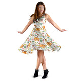 Lion Pattern Print Design 04 Sleeveless Midi Dress