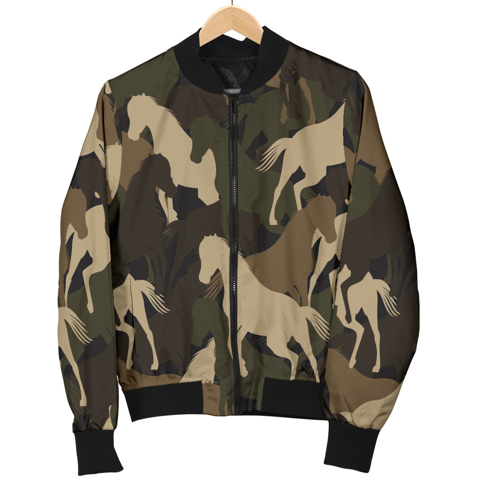 Horse Camo Camouflage Pattern Women'S Bomber Jacket