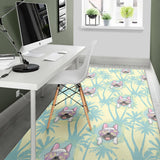 French Bulldog Hawaii Blackground Area Rug