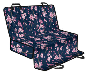 Pink Sakura Cherry Blossom Blue Background Dog Car Seat Covers